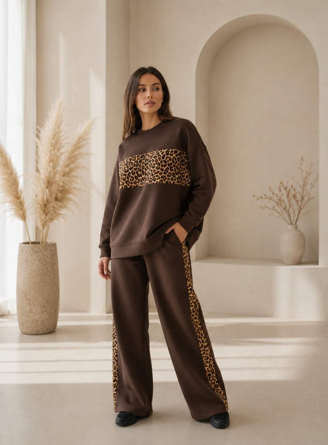 Cocoa Leopard Co-Ord-Set
