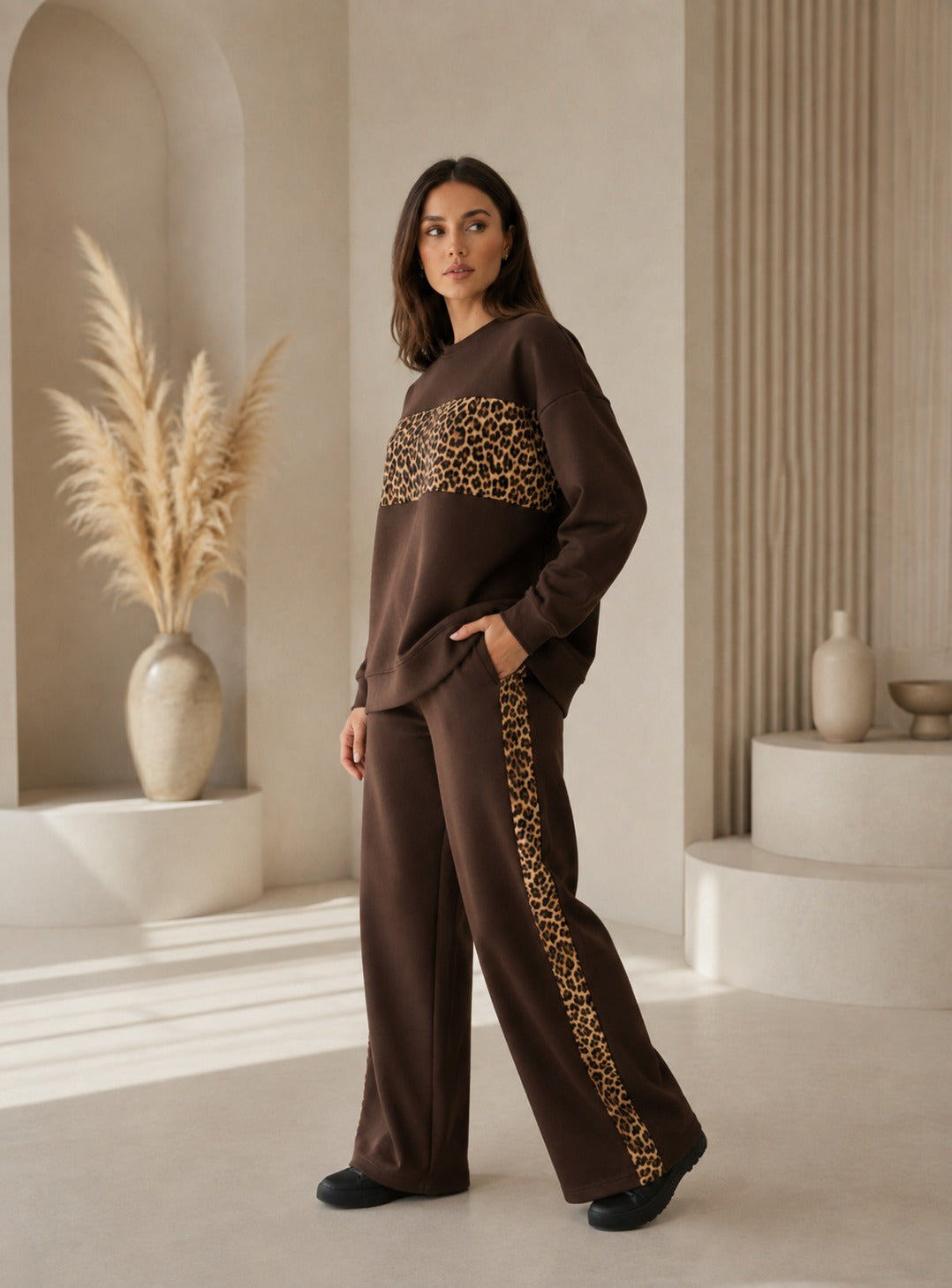 Cocoa Leopard Co-Ord-Set