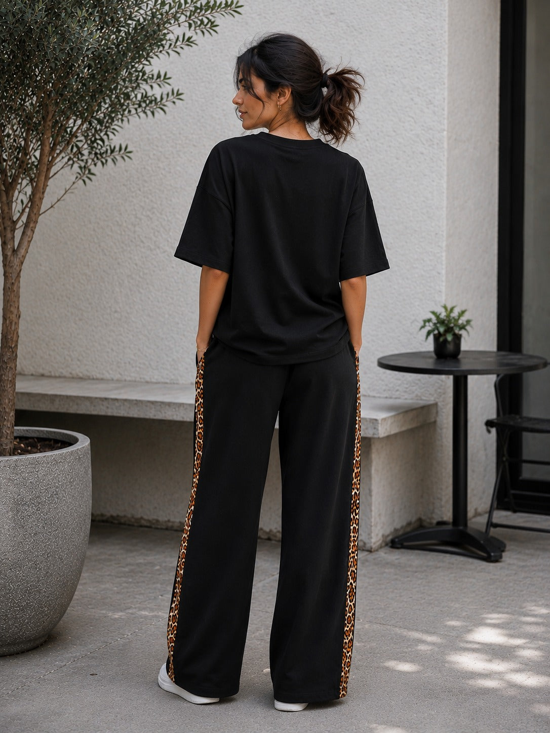 Rock Black Leopard Edge Co-ord Set