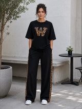 Rock Black Leopard Edge Co-ord Set
