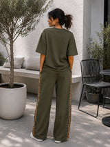 Olive Green Leopard Edge Co-ord Set
