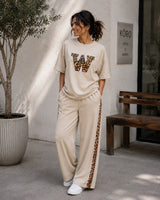 Beige Leopard Edge Co-ord Set