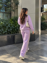 Lilac Colour Leopard Edge Co-ord Set