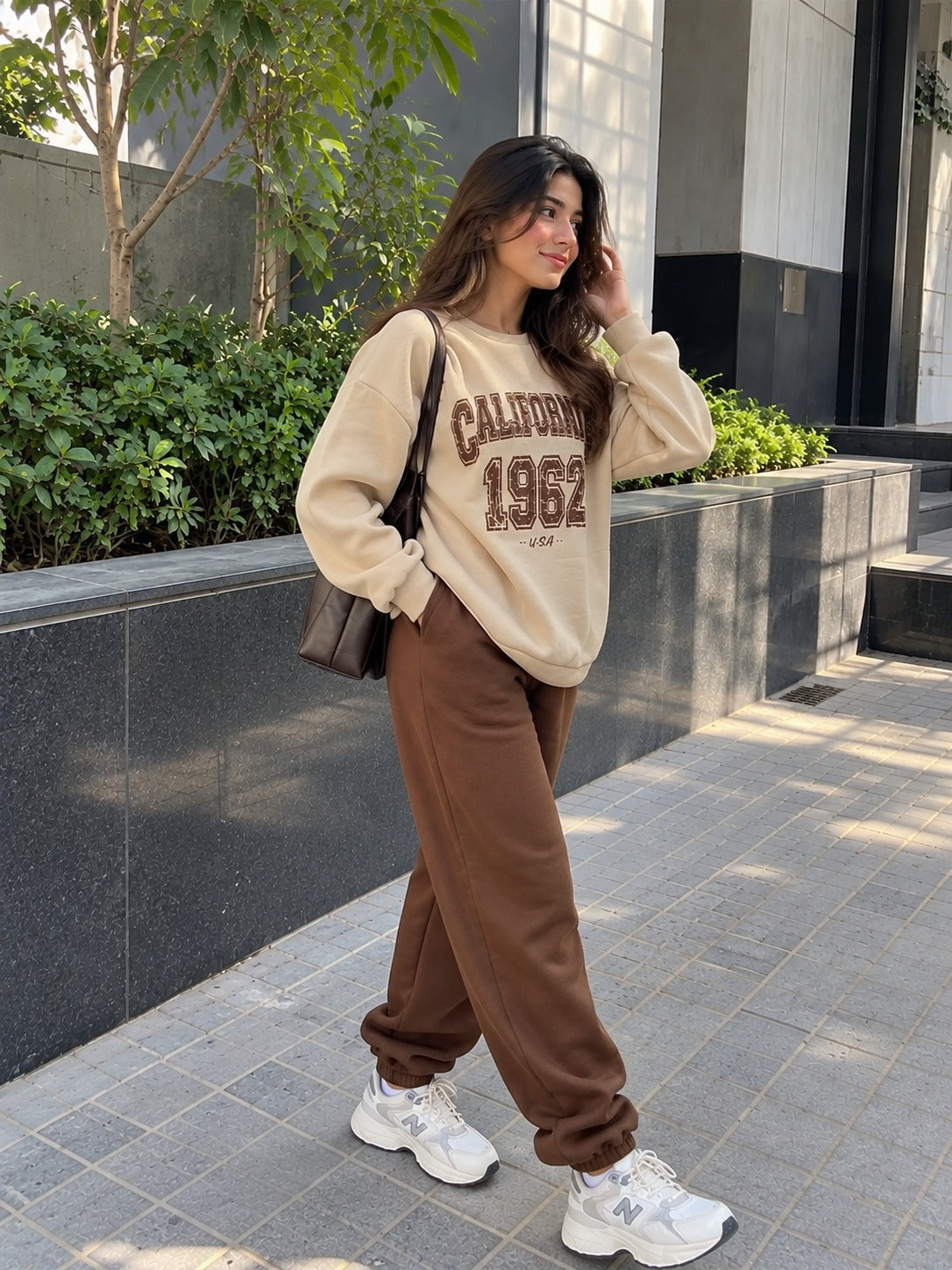 California Coffee Brown Colour Edge Co-ord Set