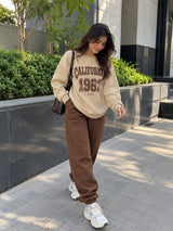 California Coffee Brown Colour Edge Co-ord Set
