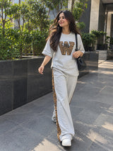 Steel Grey Leopard Edge Co-ord Set