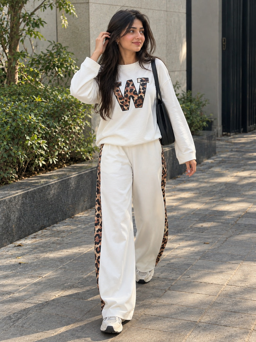 Snow White Leopard Edge Co-ord Set