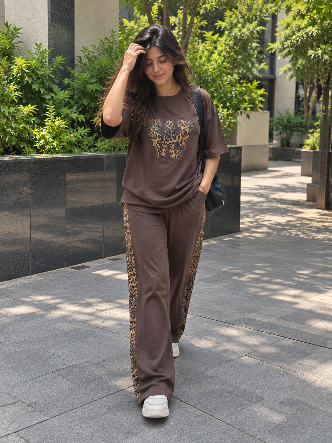 Mud Brown Leopard Edge Co-ord Set
