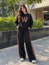 Deep Black Leopard Edge Co-ord Set