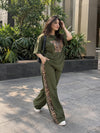 Olive Green Leopard Edge Co-ord Set