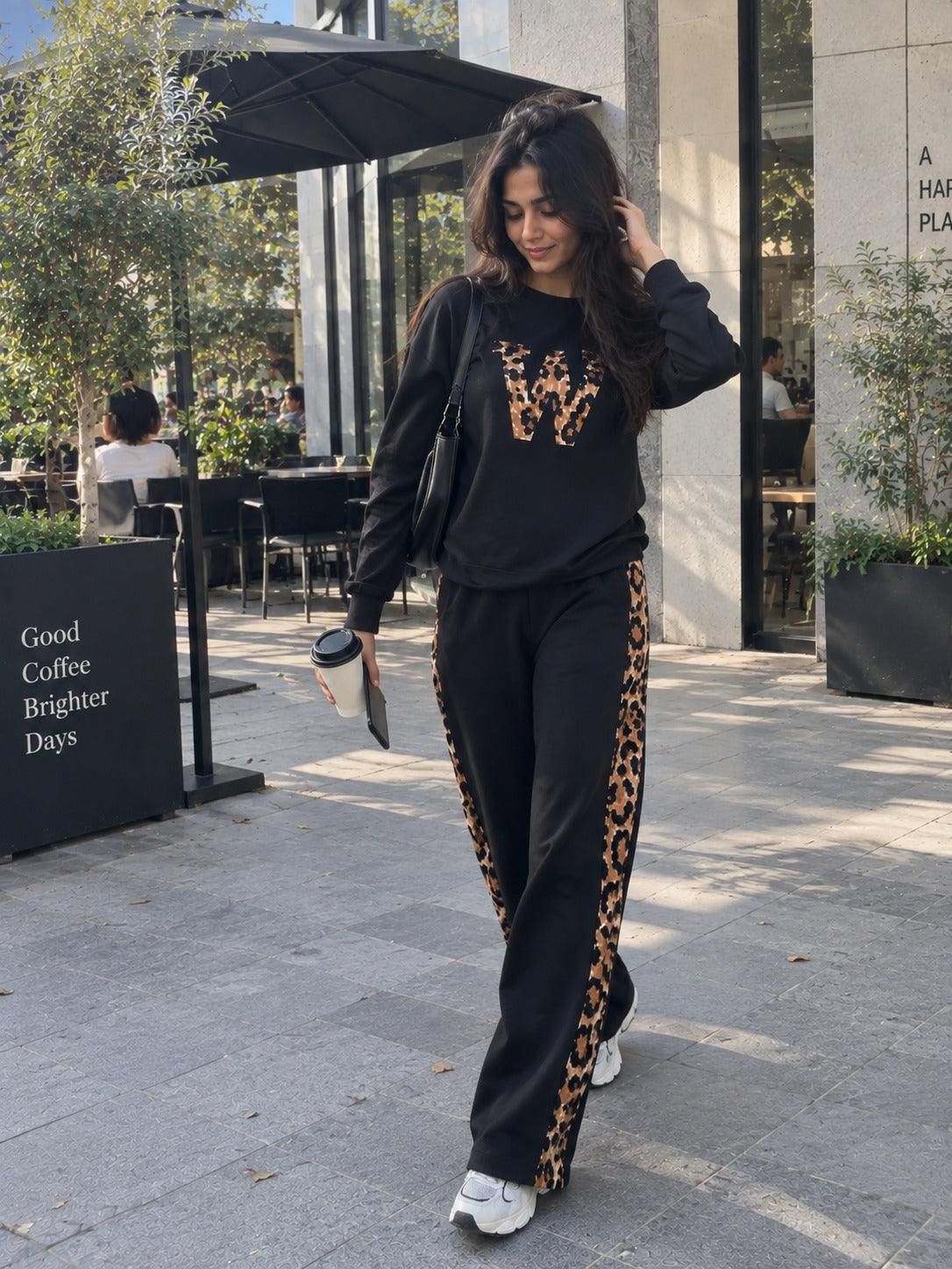 Rock Black Leopard Edge Co-ord Set