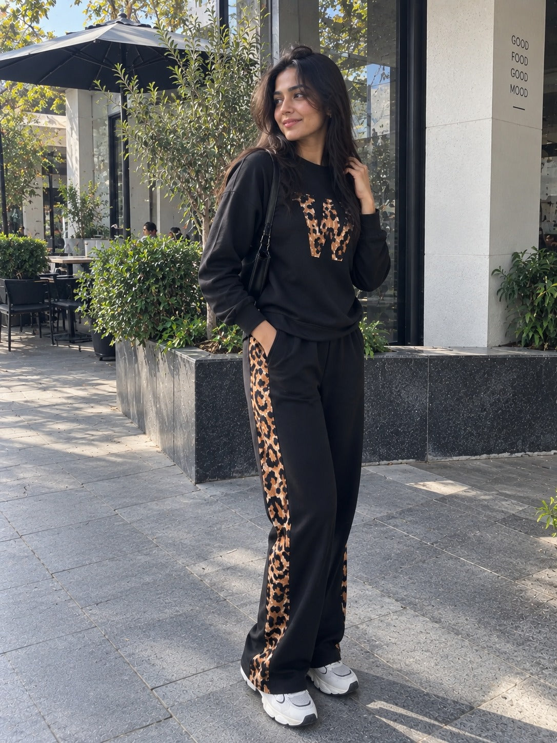 Rock Black Leopard Edge Co-ord Set