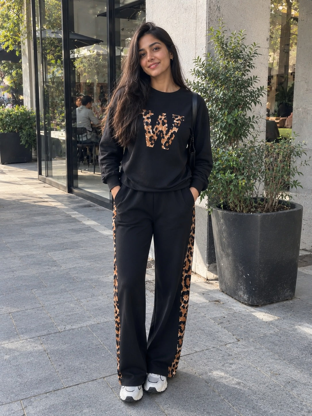 Rock Black Leopard Edge Co-ord Set