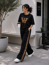 Rock Black Leopard Edge Co-ord Set