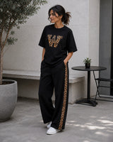Rock Black Leopard Edge Co-ord Set