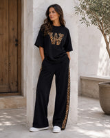 Rock Black Leopard Edge Co-ord Set