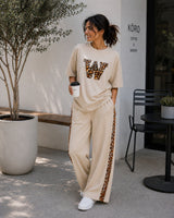 Beige Leopard Edge Co-ord Set