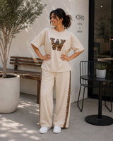 Beige Leopard Edge Co-ord Set