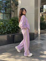 Lilac Colour Leopard Edge Co-ord Set