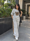 Steel Grey Leopard Edge Co-ord Set