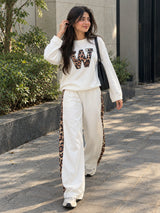 Snow White Leopard Edge Co-ord Set