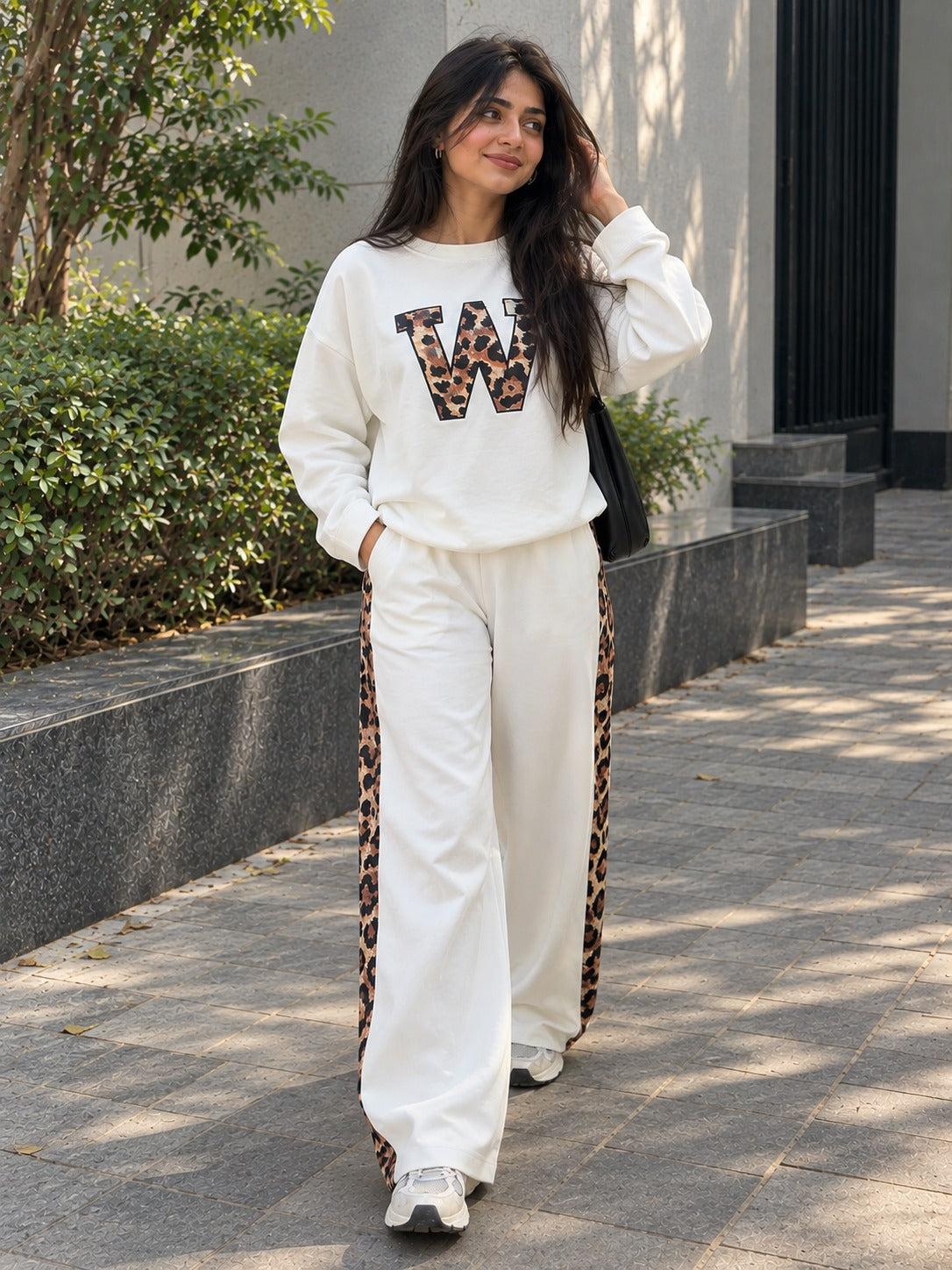 Snow White Leopard Edge Co-ord Set