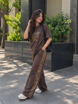 Mud Brown Leopard Edge Co-ord Set