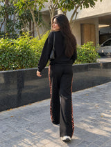 Deep Black Leopard Edge Co-ord Set