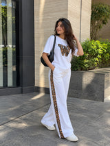 Cloud White Leopard Edge Co-ord Set