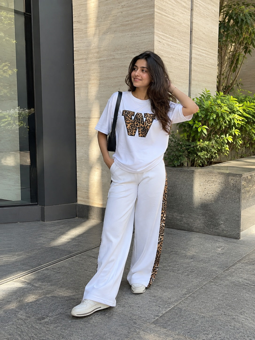 Cloud White Leopard Edge Co-ord Set